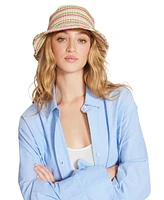 Steve Madden Striped Crochet Straw Bucket Hat