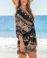 Cupshe Women's Santorini Breeze Ornate Mini Beach Dress