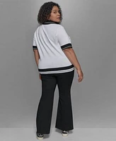 Karl Lagerfeld Paris Plus Size Polo Sweater Bootcut Pants