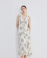Reistor Women's Front Twist Maxi dress Black Florals