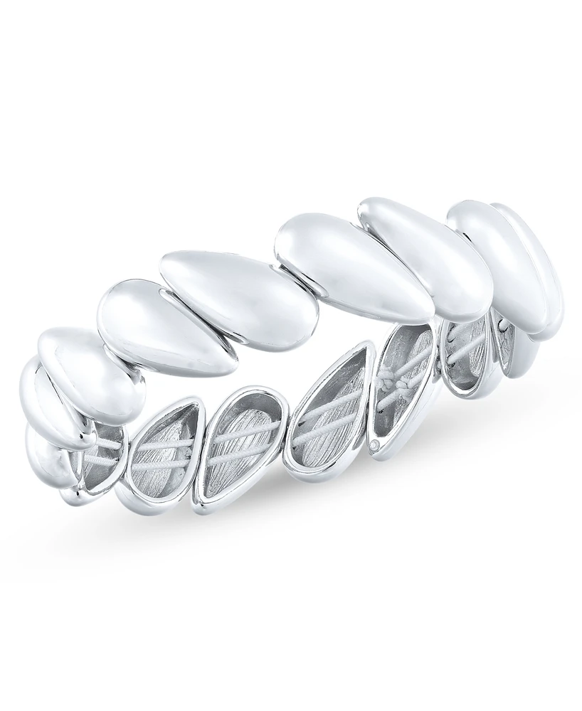 On 34th Puffy Silver-Tone Teardrop Stretch Bracelet, Exclusively at Macy's