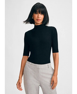 Isaac Mizrahi Women's Poor Boy Mock Sweater