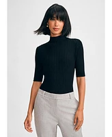 Isaac Mizrahi Women's Poor Boy Mock Sweater