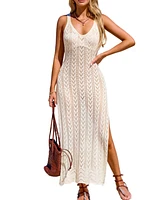Cupshe Women's Crotchet Cutout Maxi Slip Cover-Up