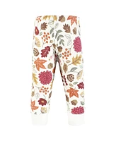 Hudson Baby Toddler Girls Hudson Thermal Tapered Ankle Pants 4pk, Acorn Botanical, 5T