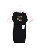 Hudson Baby Girls Cotton Gowns Daddy, 0-6 Months