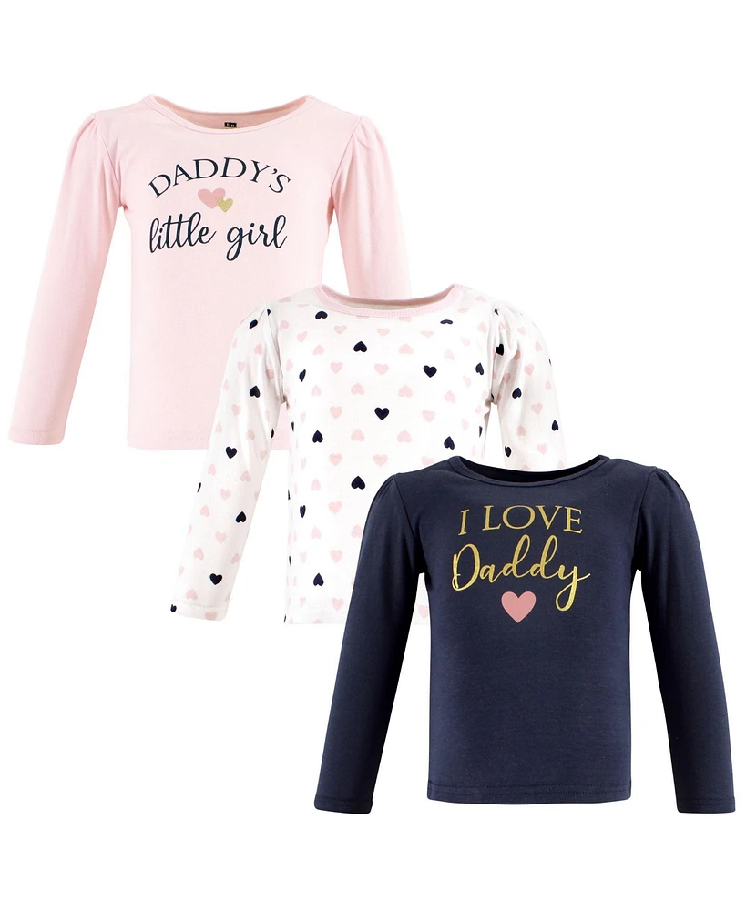 Hudson Baby Baby Girls Hudson Long Sleeve T-Shirts Daddy Pink Navy, 18-24 Months