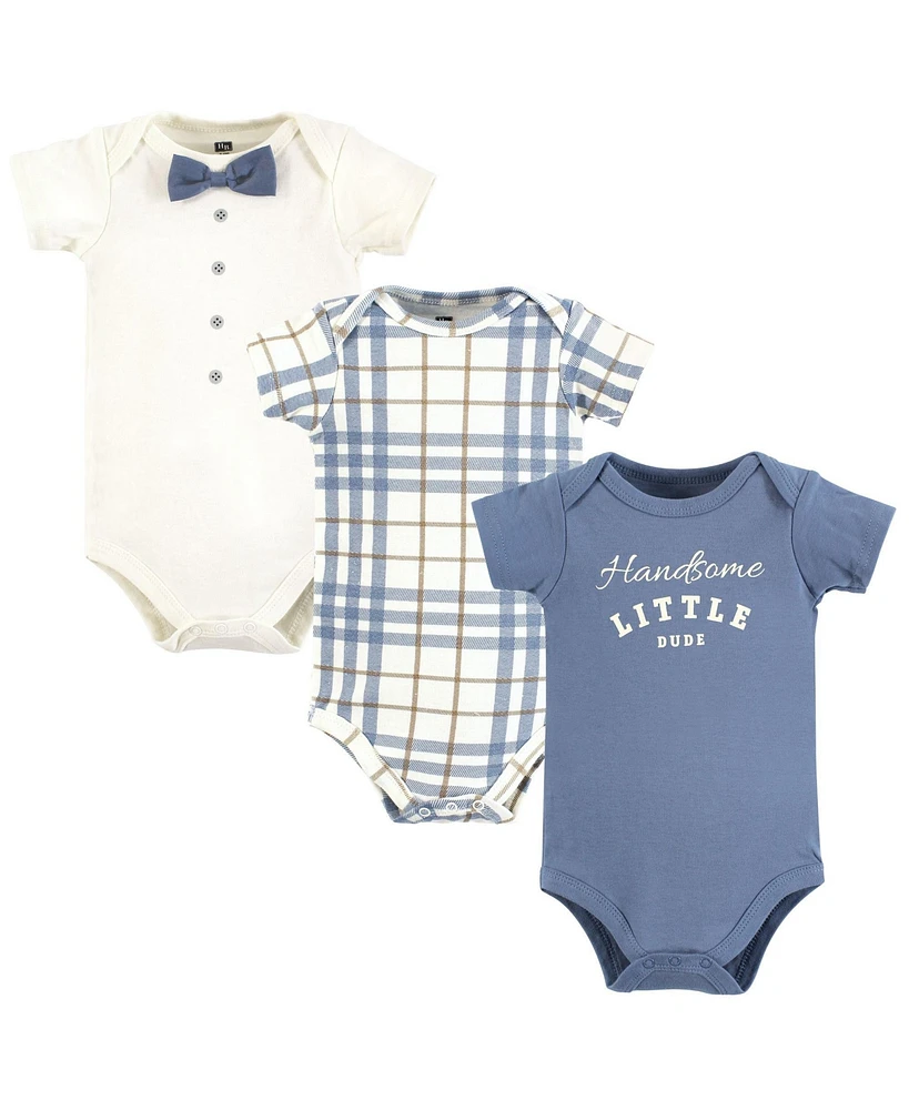 Hudson Baby Boys Cotton Bodysuits Dude, 9-12 Months