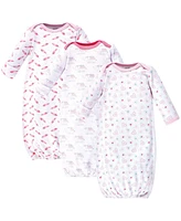 Luvable Friends Baby Girls Cotton Gowns Elephant Hearts, Preemie/Newborn