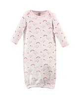 Luvable Friends Baby Girls Cotton Gowns, Unicorn, Preemie/Newborn