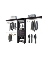 Geek Modular Closet Organizer System with Hanging Rods, Shelves, and Drawers