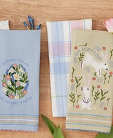 Design Imports Egg-Cellent Easter Cotton Dishtowels Set, 18"x28"