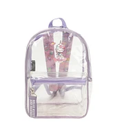 Hello Kitty & Friends Character Print 16.5" Clear Glitter Backpack