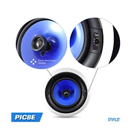 Pyle PIC8E 8" In-Wall/In-Ceiling Dual 2-Way Stereo Speakers - 300W, Pair