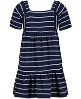 Tommy Hilfiger Big Girls Rope Stripe Tiered Short Sleeve Dress