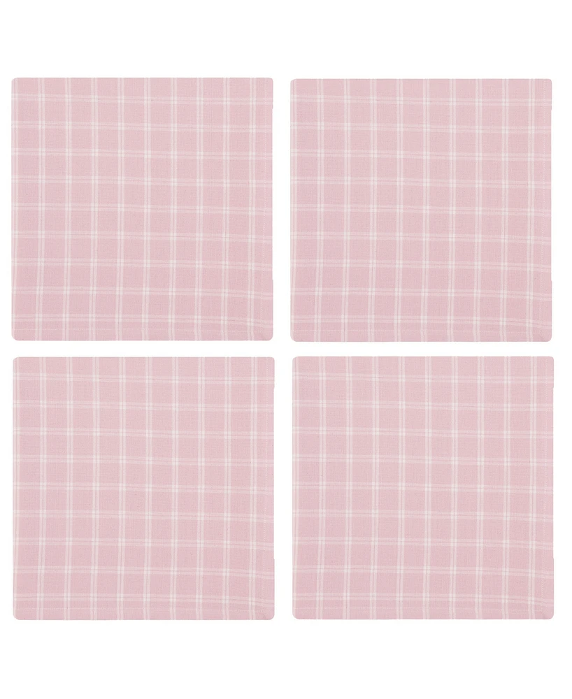 Design Imports Lilac Windowpane Plaid Cotton Napkins, Set of 4