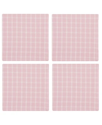 Design Imports Lilac Windowpane Plaid Cotton Napkins, Set of 4