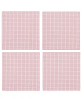 Design Imports Lilac Windowpane Plaid Cotton Napkins, Set of 4