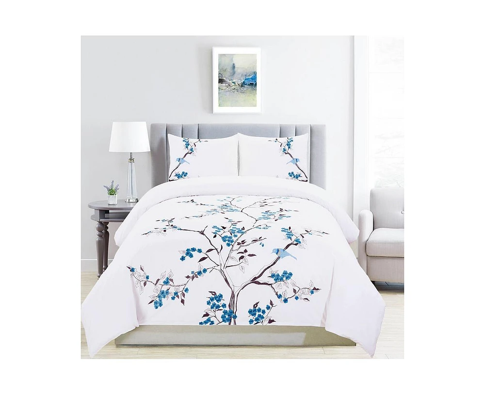 Superior Cherry Garden Cotton Duvet Cover Set