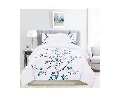 Superior Cherry Garden Cotton Duvet Cover Set