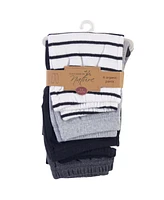 Touched by Nature Toddler Boys Organic Cotton Pants 4pk, Gray Black Stripe, 4