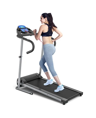 Electric Foldable Treadmill with Lcd Display and Heart Rate Sensor