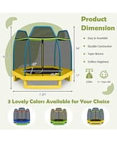 7 Ft Trampoline for Kids, Heavy Duty Steel Frame Small Mini Toddler Trampoline, Great Gifts for Boys Girls, Outdoor Indoor Kids Trampoline with Net, f