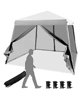 10 x 10 Feet Pop Up Canopy with Mesh Sidewalls and Roller Bag