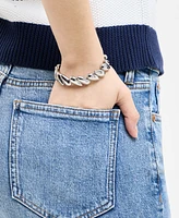 On 34th Puffy Silver-Tone Teardrop Stretch Bracelet, Exclusively at Macy's