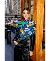 Jessie Zhao New York Double Sided Wool Silk Scarf Of Jungle Night
