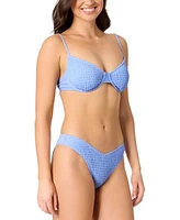 Salt Cove Juniors Smocked Underwire Bikini Top Smocked High Leg V Hipster Bottoms Exclusively At Macys