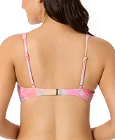 Salt + Cove Juniors' Sunset Palms Tie-Front Bikini Top, Exclusively at Macy's