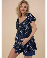 Motherhood Maternity Off the Shoulder Short Sleeve Babydoll Top