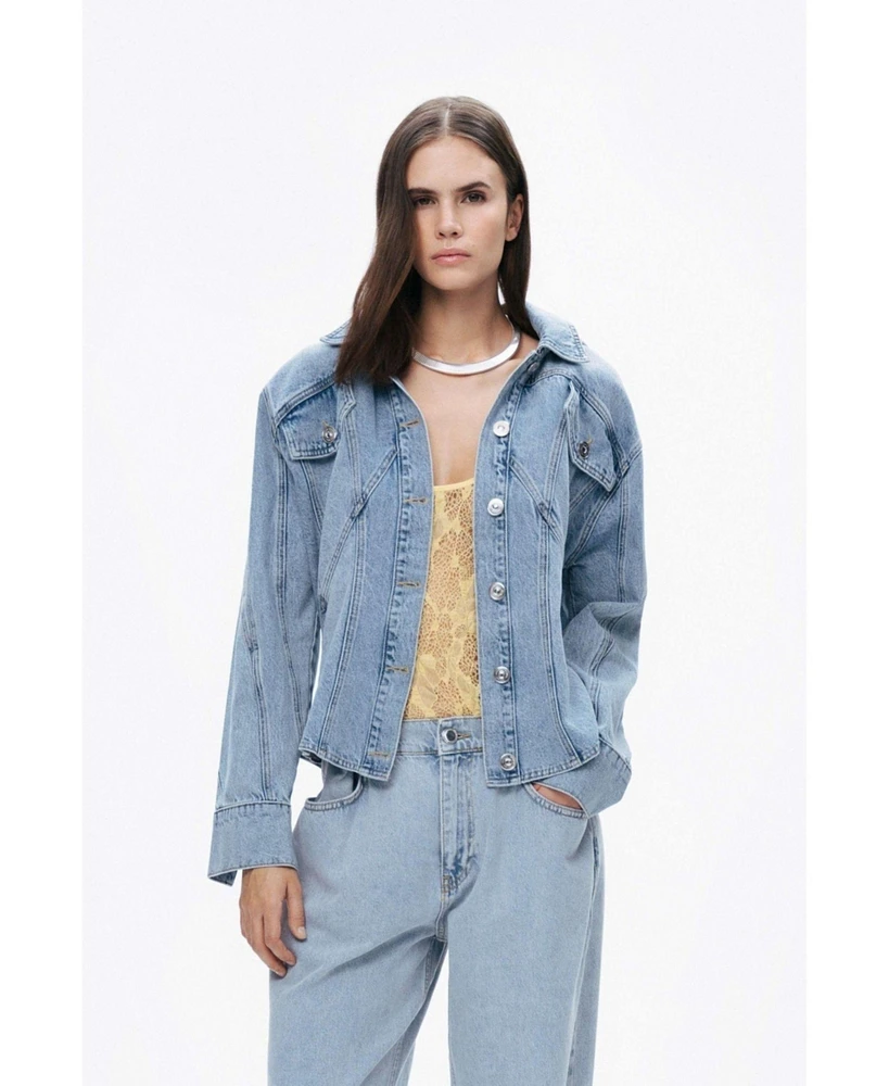 Nocturne Women's Hooded Denim Jacket