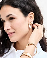 On 34th Gold-Tone 2-Pc. Set Paper-Wrapped Hoop & Textured Stud Earrings, Exclusively at Macy's