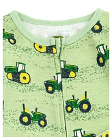 John Deere Baby Boys Ribbed Zip Up Sleep N' Play Coverall
