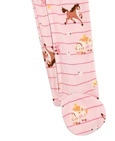 John Deere Baby Girls Animals Ribbed Zip Up Sleep N' Play Coverall