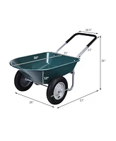 2 Tire Wheelbarrow Garden Cart Heavy-duty Dolly Utility Cart