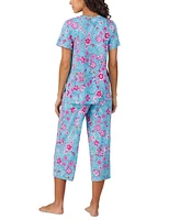 Cuddl Duds Women's Short-Sleeve Cropped Pajama Set