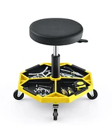 330 Lbs Capacity Pneumatic Rolling Mechanic Stool with Padded Seat