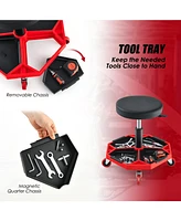 330 Lbs Capacity Pneumatic Rolling Mechanic Stool with Padded Seat