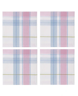 Design Imports Oh Hoppy Day Plaid Cotton Napkins, Set of 4