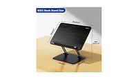 BS01 Book Stand for Reading, Adjustable Holder, Ergonomic Laptop with Elastic Page Clips Music Scores, Recipe, Tablet,