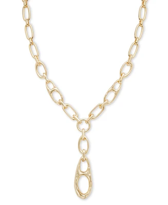 Style & Co Gold-Tone Hammered Sculptural Lariat Necklace, 18" + 3" extender, Exclusively at Macy's