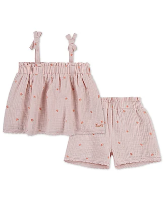 Levi's Toddler Girls 2-Piece Tie Tank Top and Shorts Set