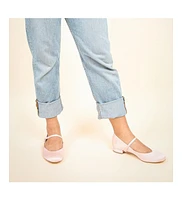 Alterre Women's Rose Satin Twiggy Customizable Ballet Flats