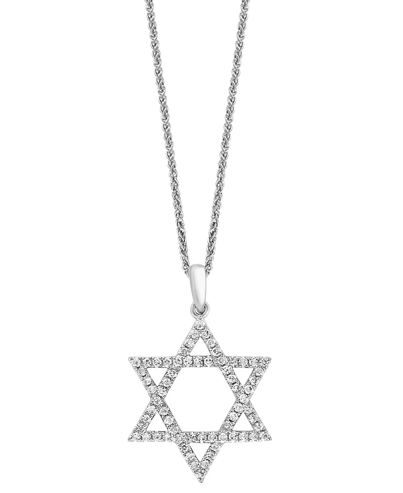 Lali Jewels Diamond Star of David 18" Pendant Necklace (1/3 ct. t.w.) in 14k White Gold