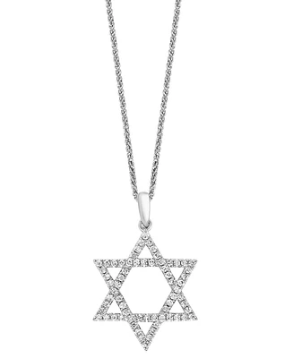 Lali Jewels Diamond Star of David 18" Pendant Necklace (1/3 ct. t.w.) in 14k White Gold