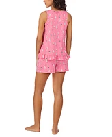 Cuddl Duds Women's Printed Sleeveless Boxer Pajama Set
