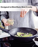 Alva Energy 6-Piece Premium Nonstick Cookware Set - Everyday Frying Pans, Skillet, Wok & Crepe Pan - Non-Toxic, Pfas/Pfoa/Ptfe-Free
